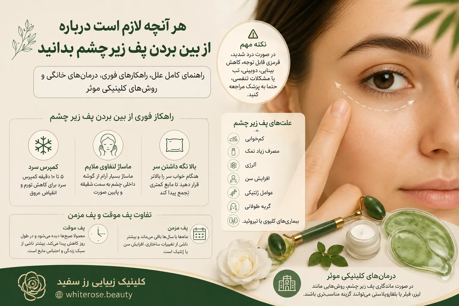 راهنمای کامل از بین بردن پف زیر چشم