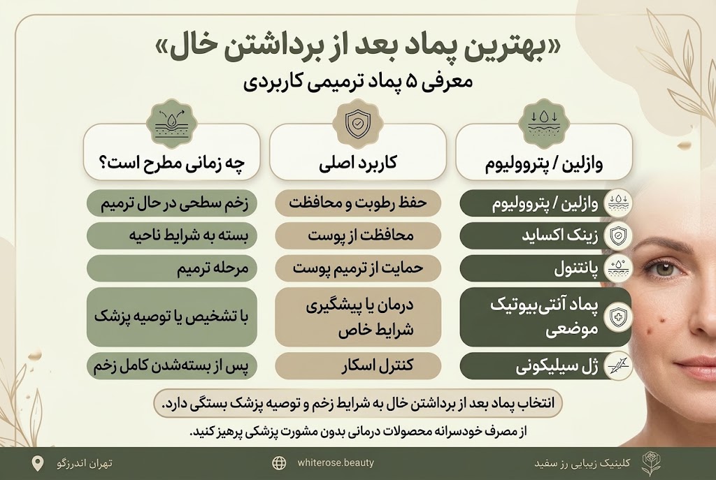 بهترین پماد بعد از برداشتن خال