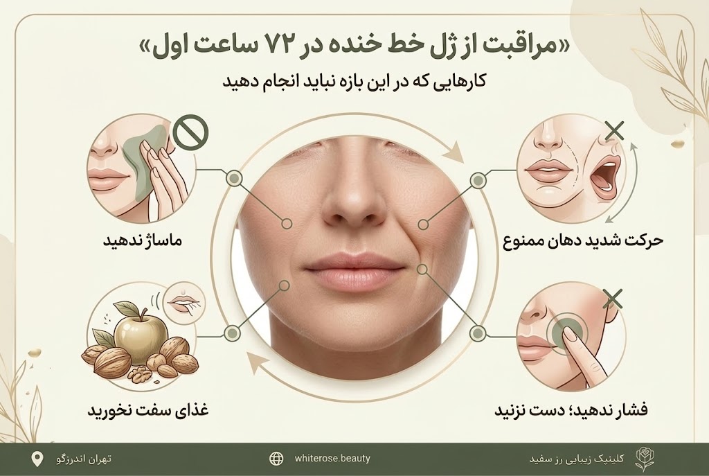 مراقبت از ژل خط خنده؛ بایدها و نبایدهای ۷۲ ساعت اول