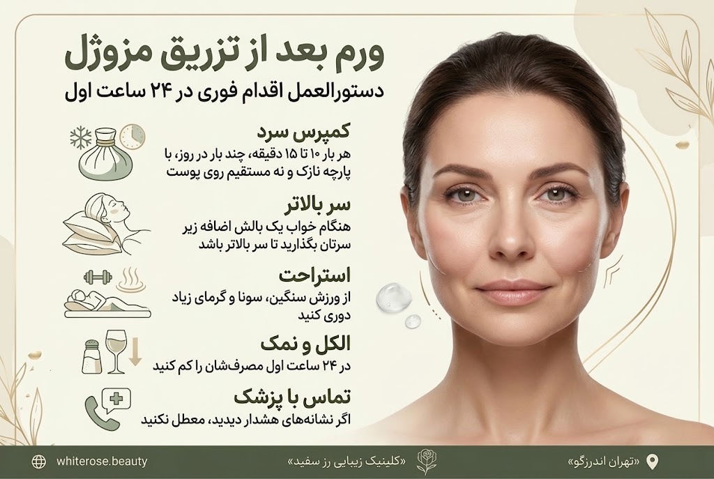 ورم بعد از تزریق مزوژل