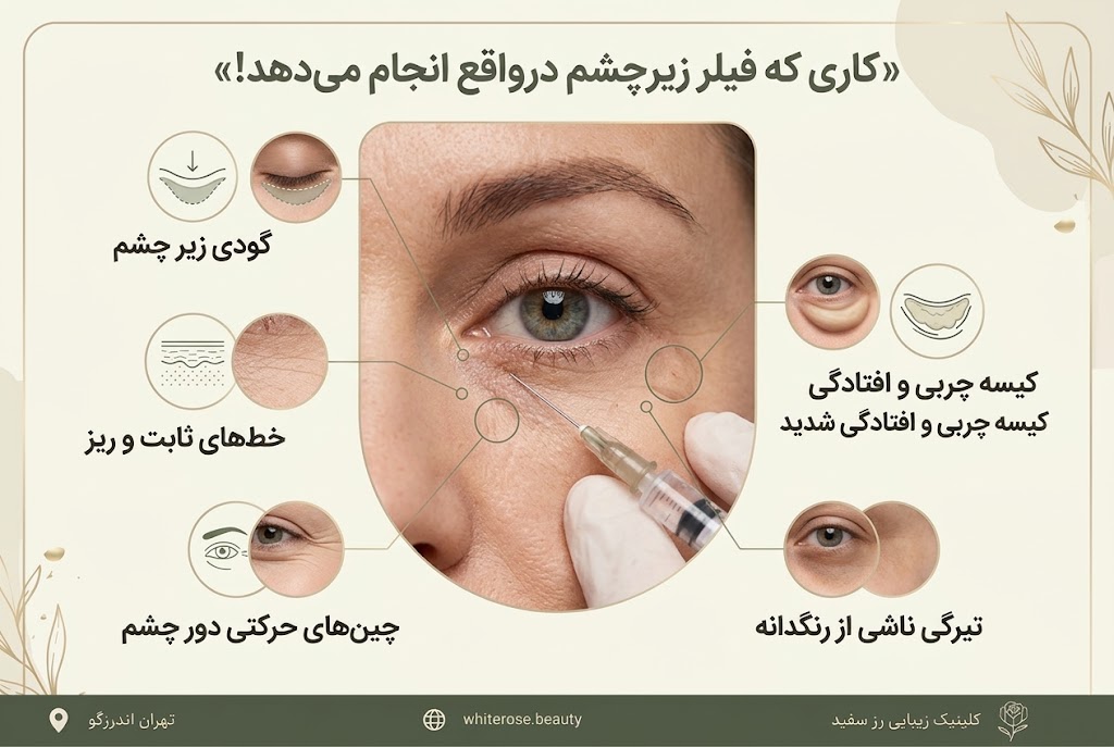 از بین بردن چروک زیر چشم با فیلر